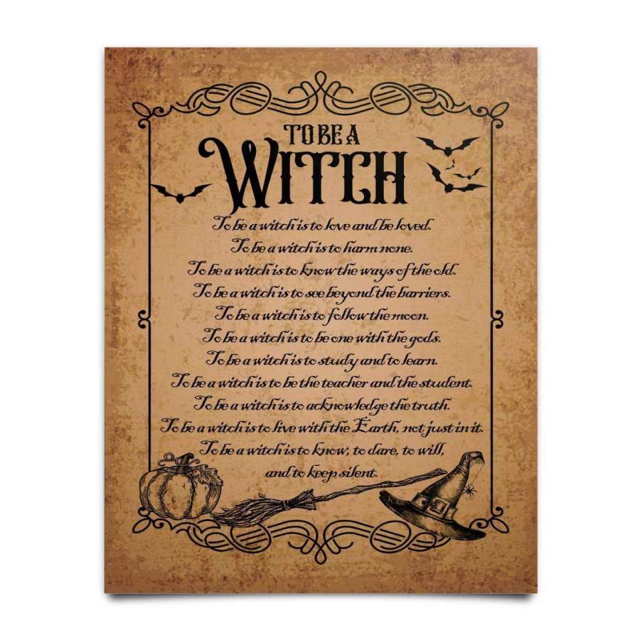 To Be A Witch Poster, Magic Knowledge Wall Decor