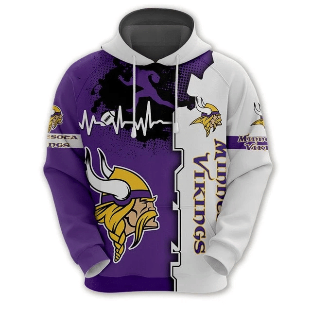 Minnesota Vikings Beating Curve 3D Hoodie And Pullover