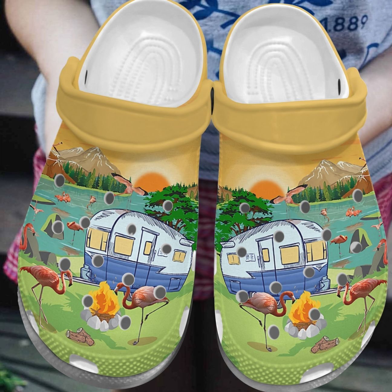 Camping Personalized Clog, Custom Name, Text, Color, Number Fashion Style For Women, Men, Kid, Print 3D Camping Lovers 9