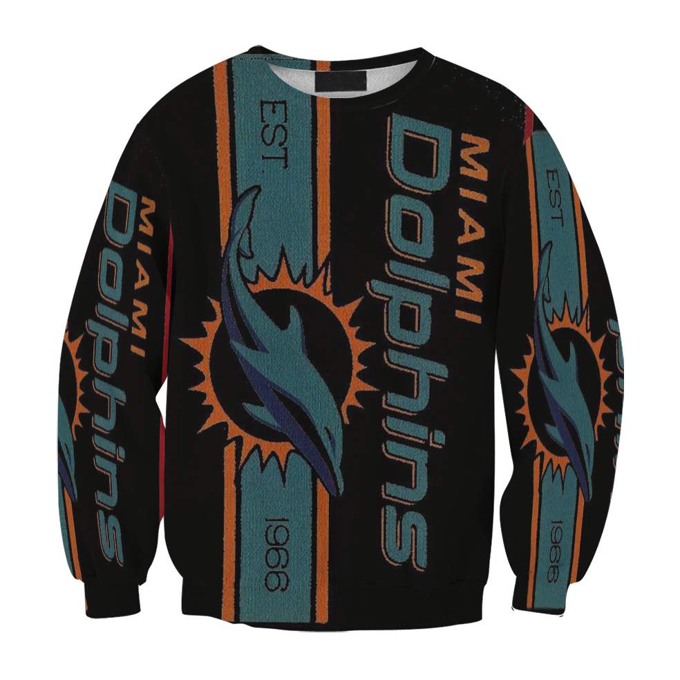 Miami Dolphins Logo Art 6 Gift For Fan 3D Full Printing Sweatshirt