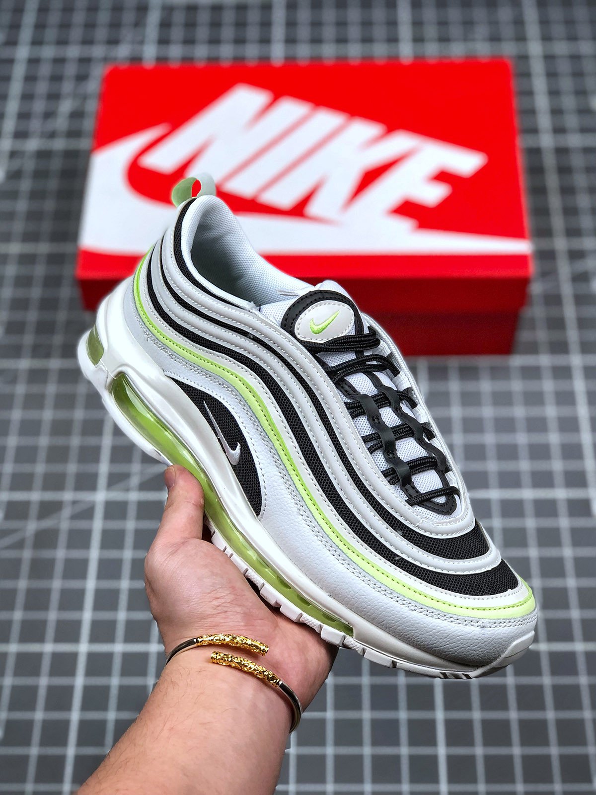 Nike Air Max 97 White Black Moss Green 5339574