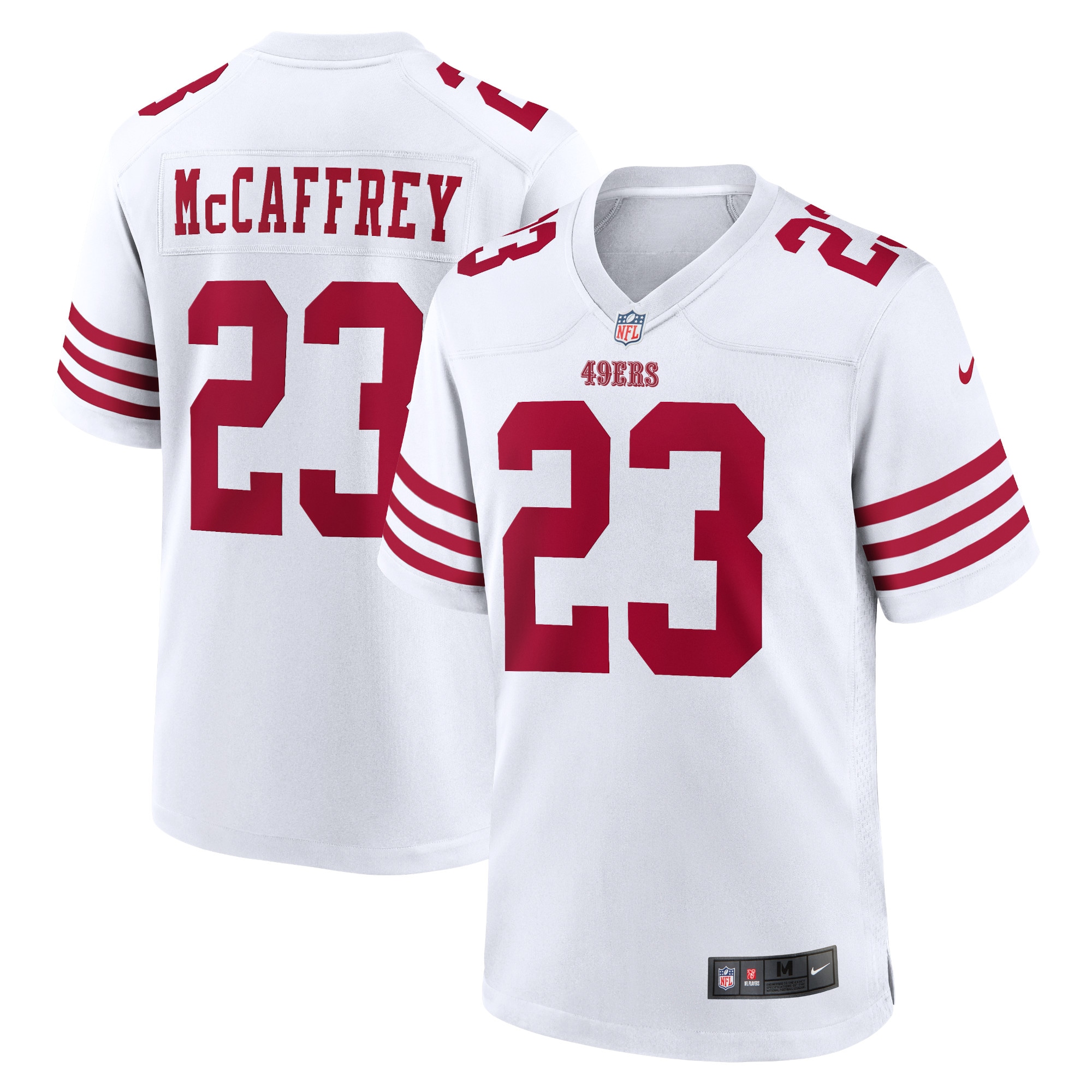 Men’s San Francisco 49ers Christian McCaffrey White Game Player Jersey