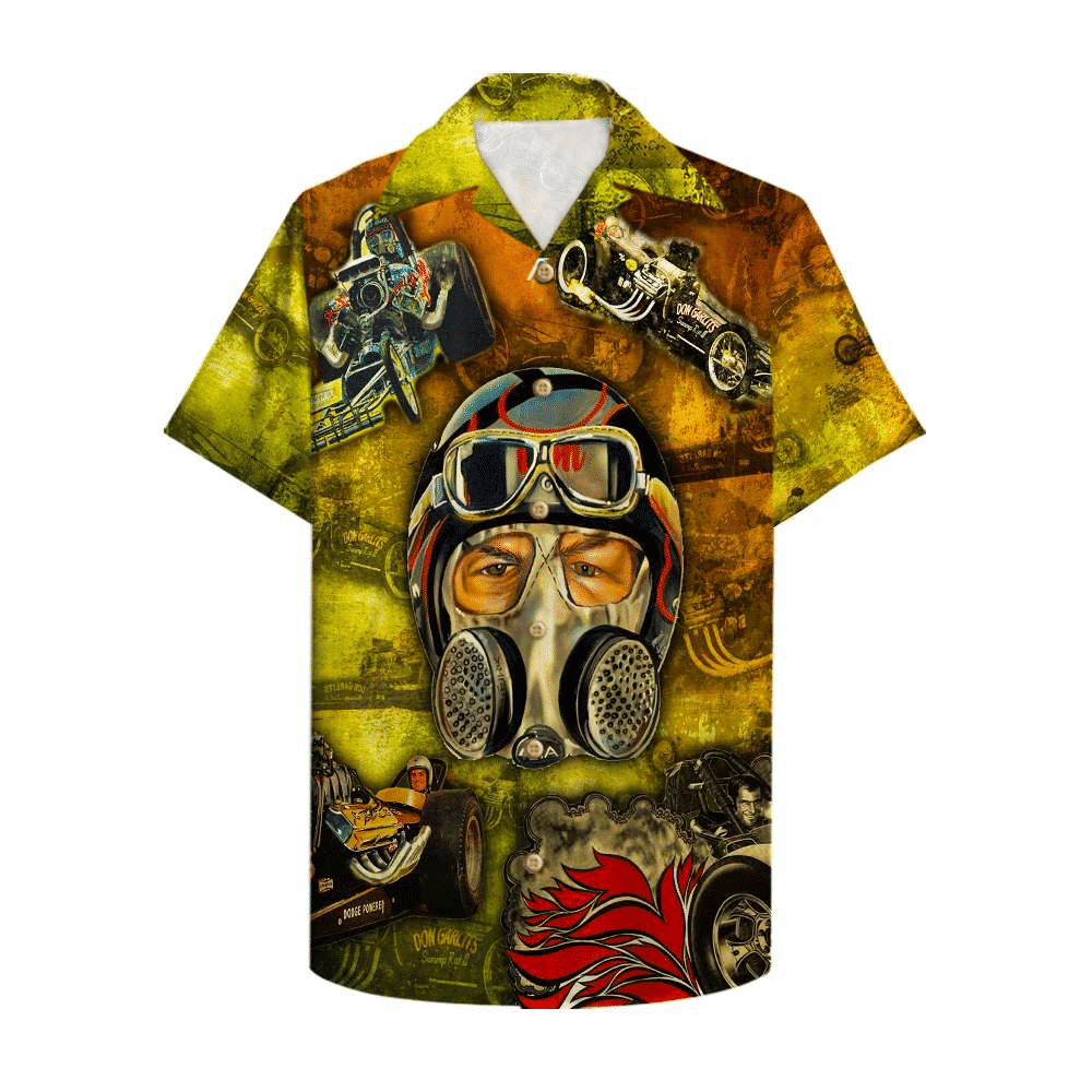 Car Racing Print Short Sleeve Hawaii Casual Shirt Ha98548