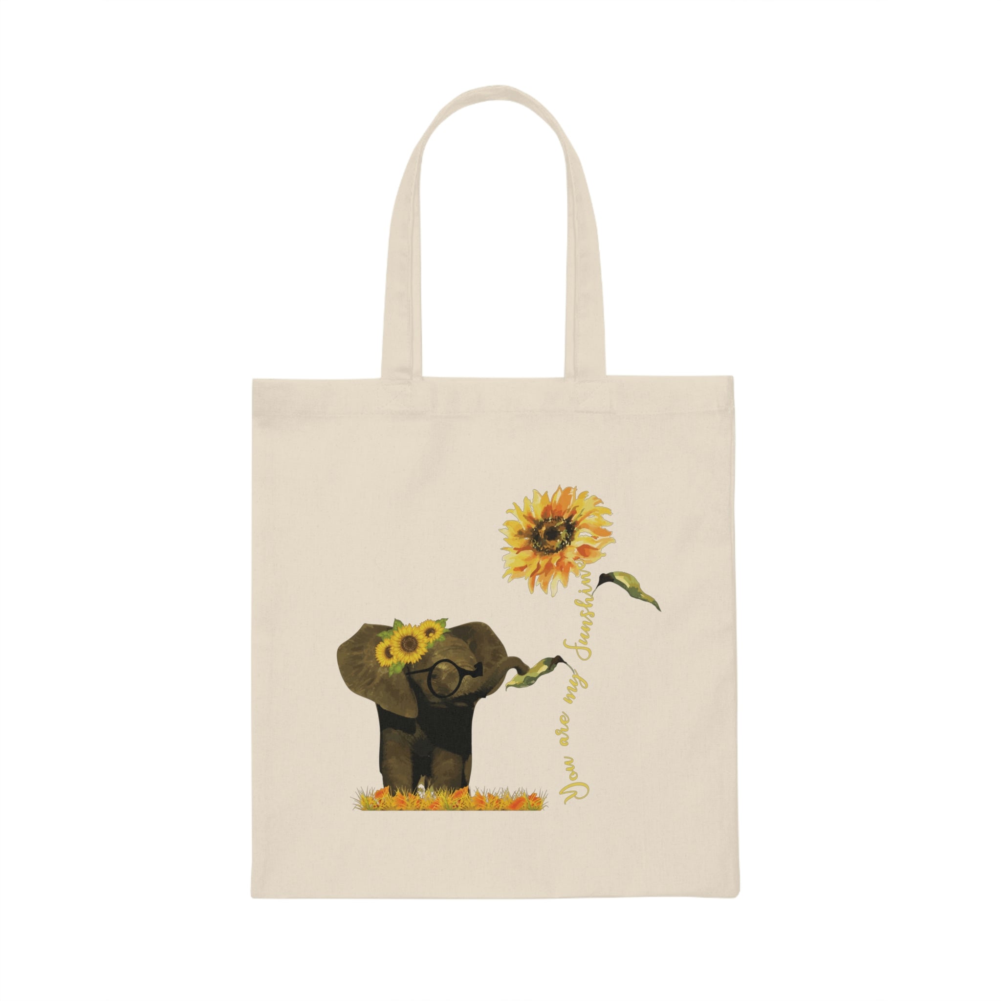 You Are My Sunshine Cute Elephant Kindness Canvas Tote Bag