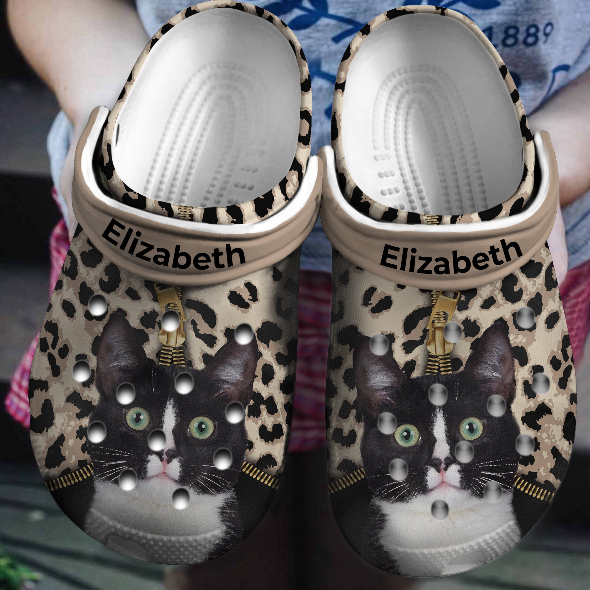 Cat Leopard Personalized Shoes Crocs Clogs Gifts For Birthday Christmas – Leo-Cat