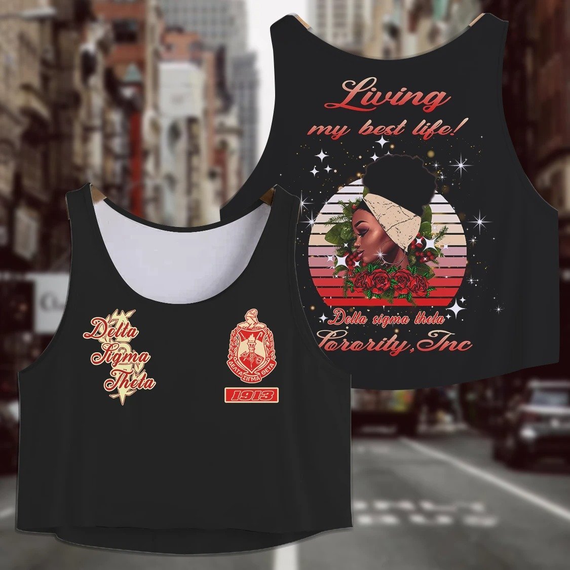 Wonder Print Tank Top – Living My Best Life Delta Sigma Theta Croptop Tank Top