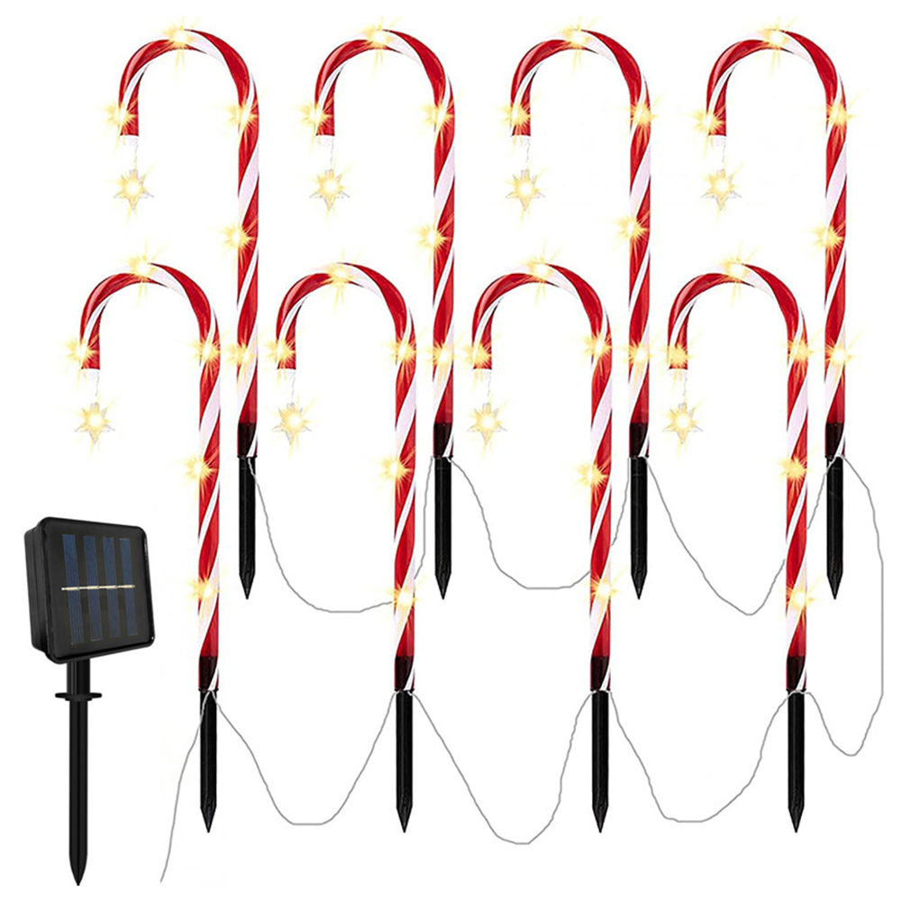 Solar Christmas Candy Cane Light Outdoor Waterproof Christmas Day Light LED Home Garden Passage Courtyard Lawn Decoration Light alx