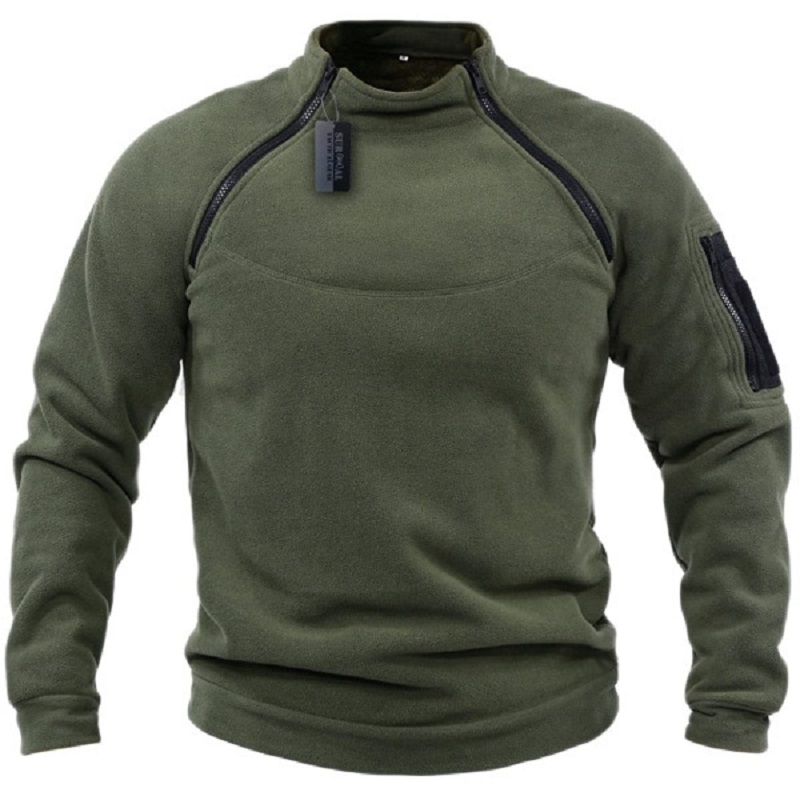 US Men’s Tactical Fleece Jackets Outdoor Hunting Clothes Winter Fleece Pullovers Warm Zippers Windproof Coat Thermal Underwear alx