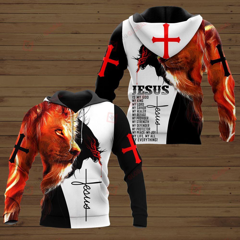 Unifinz Jesus Shirt Jesus Is My God My Life My All My Everything Orange Lion T-Shirt Jesus Hoodie Christian Apparel 2022