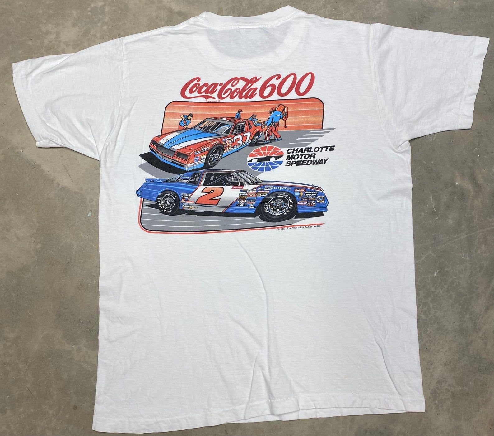 Vintage 1987 Charlotte Motor Speedway Coke 600 Nascar Event Tee –