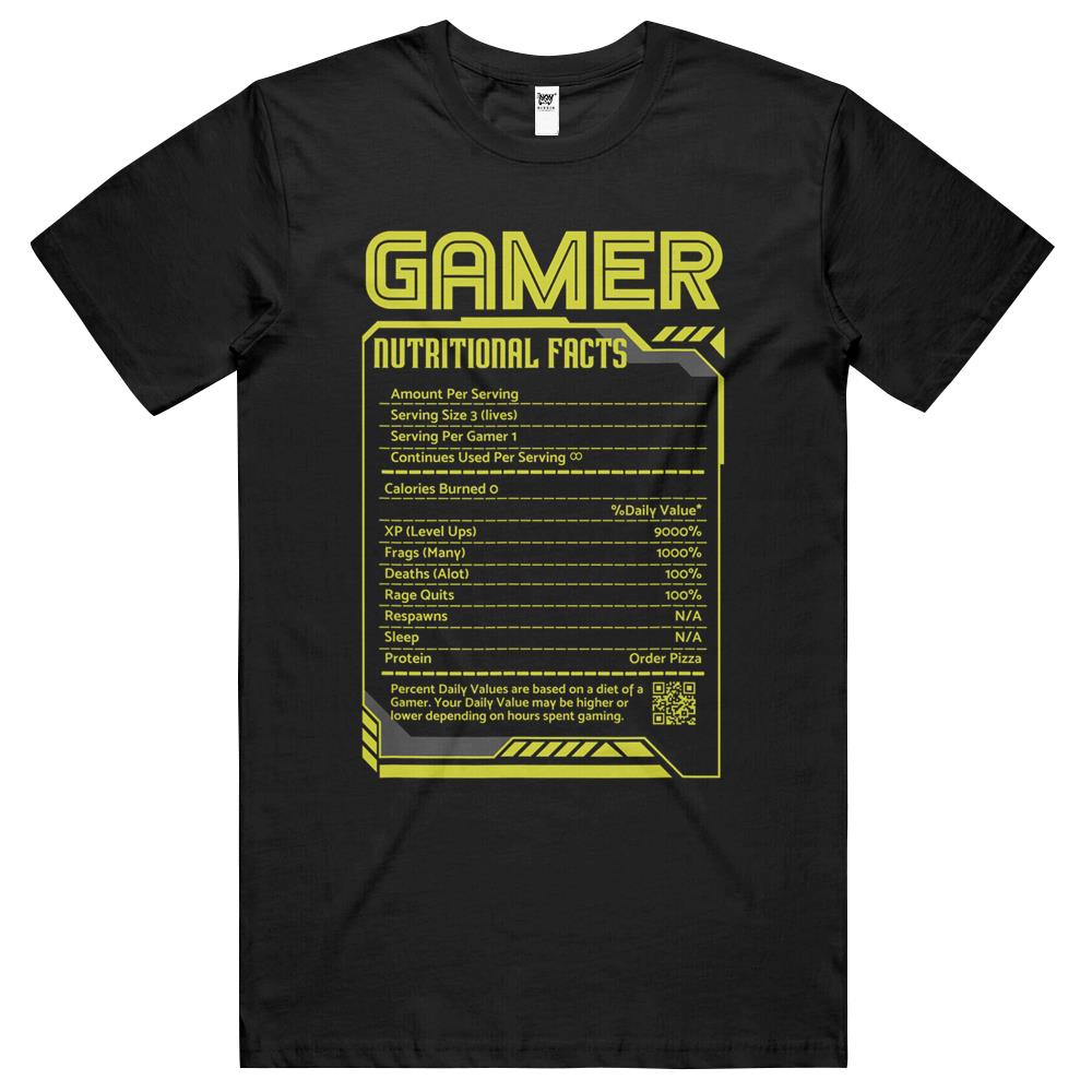 Nutritional Facts Shirt, Gamer Nutrition Facts Shirt, Gamer Nutritional Facts Funny Video Game Gaming Novelty Gift T Shirts