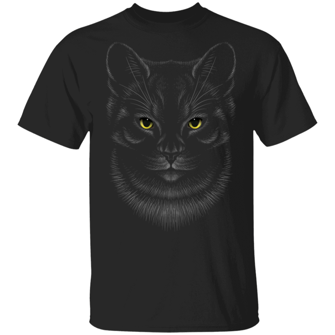 Black Cat Shadow Graphic T-Shirt Cute Shirt For Cat Lovers Owner Gift Birthdays Idea