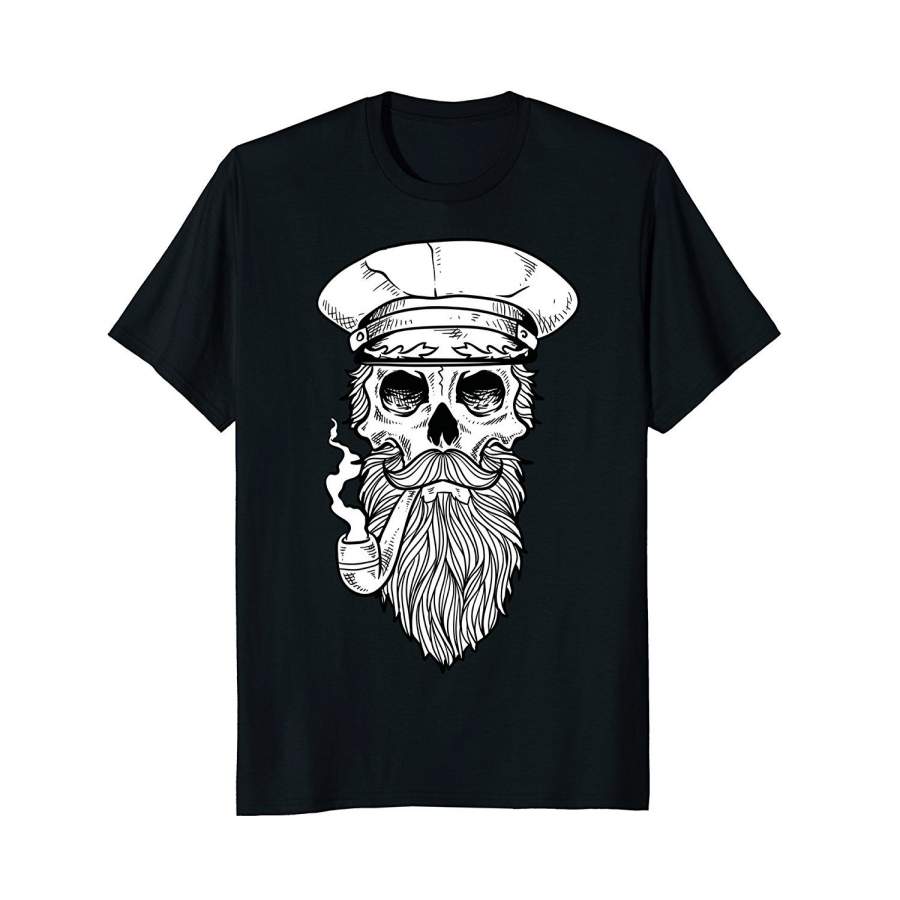 Skull Bones Smokin Sailor Tattoo T Shirts Men’S Casual T-Shirt Short Sleeve T-Shirt