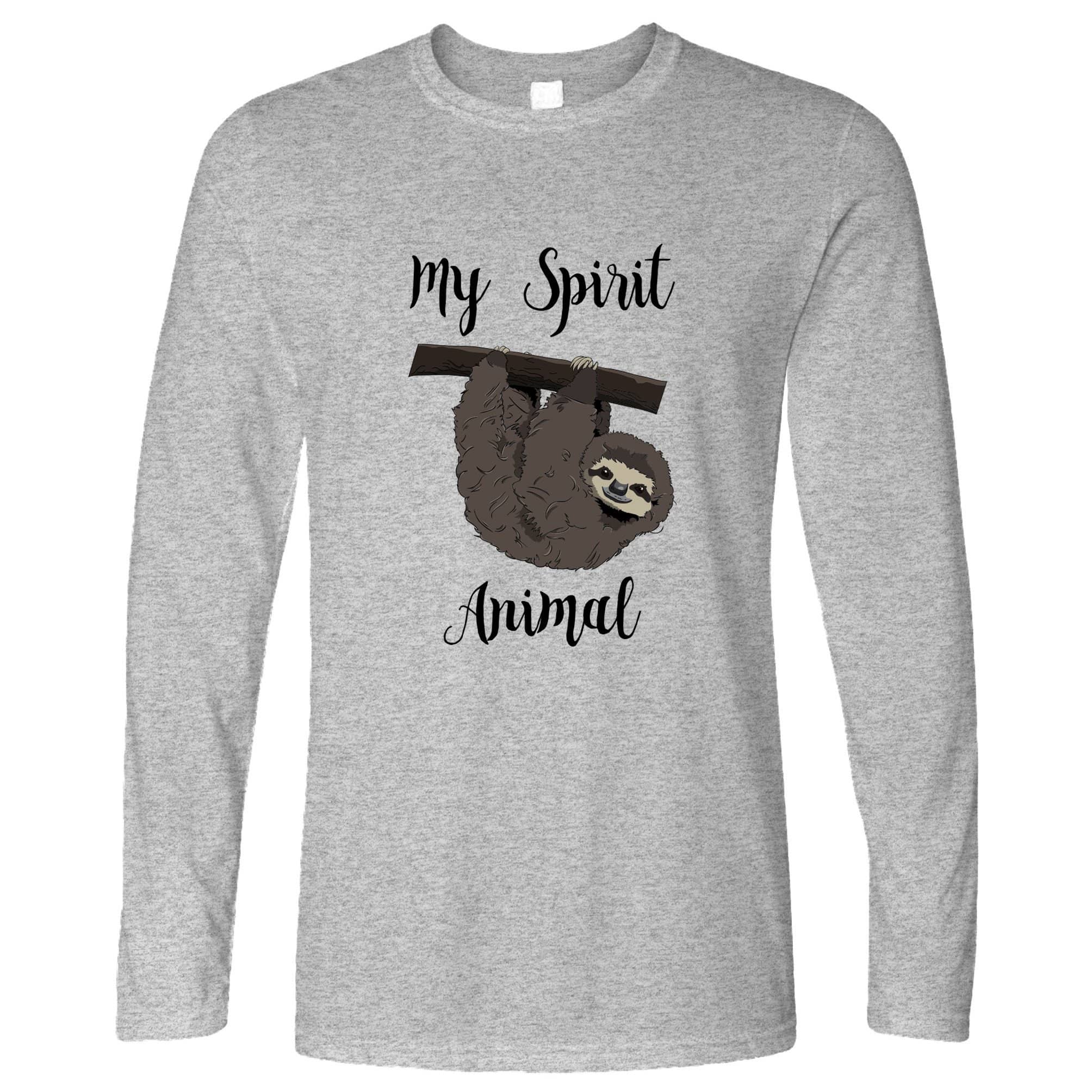 Novelty Lazy Long Sleeve My Spirit Animal Is A Sloth T-Shirt