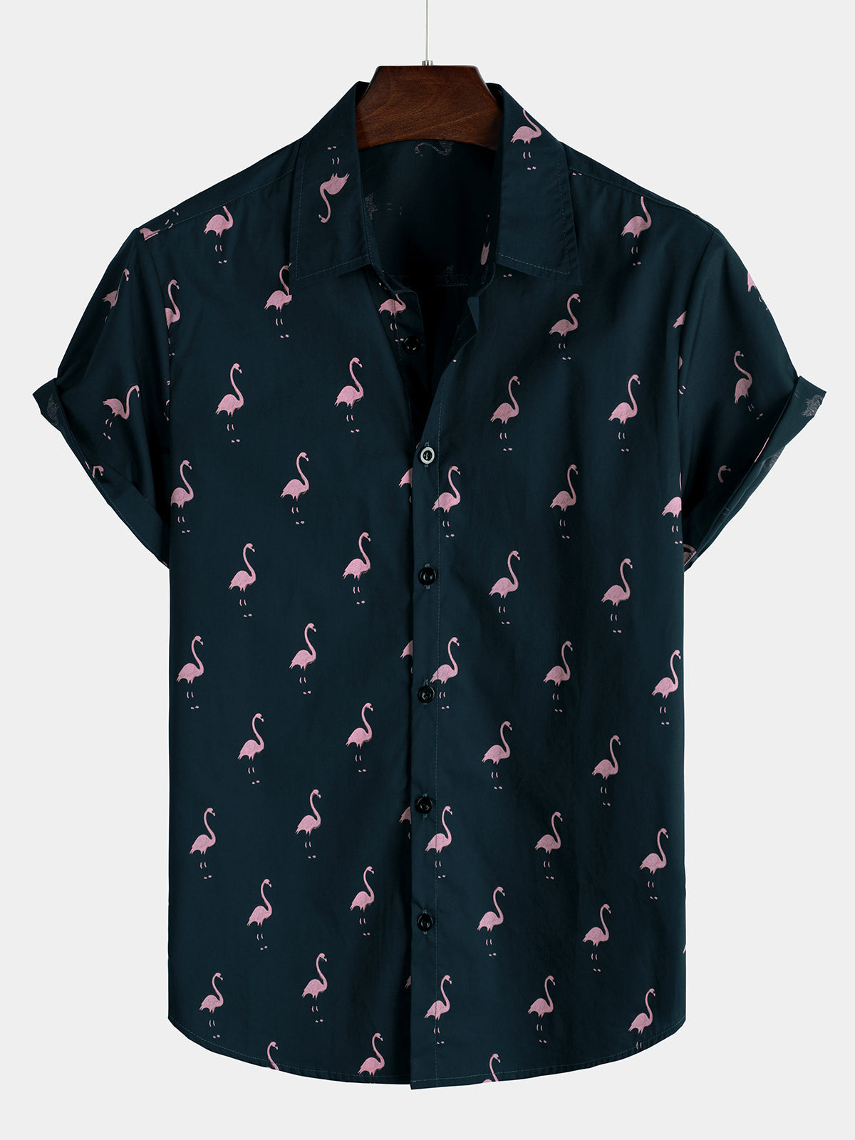 Tropical Flamingo Animal Button Up Casual Hawaii Holiday Short Sleeve Shirt Ha45017