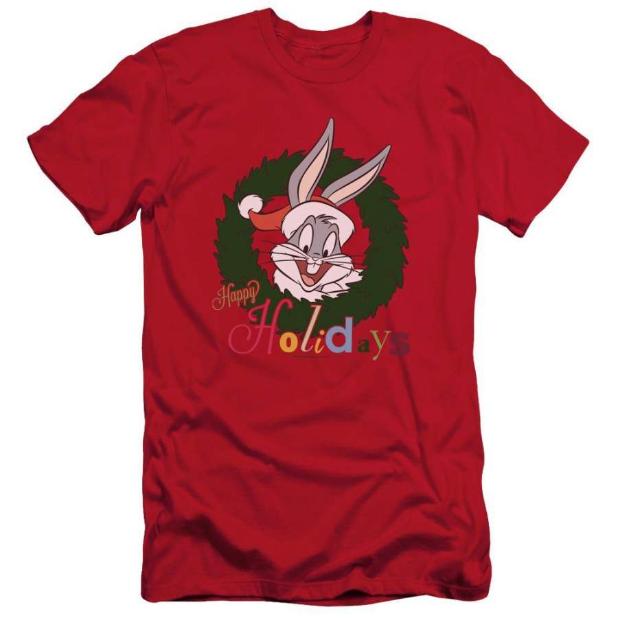 Looney Tunes Holiday Bunny Men’s Slim Fit T-Shirt