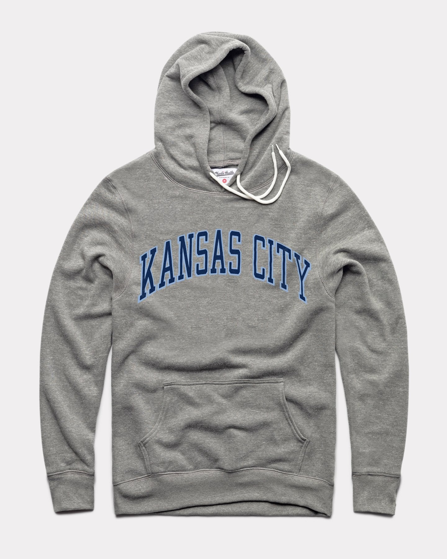 Grey & Navy Kansas City Arch Vintage Hoodie Sweatshirt