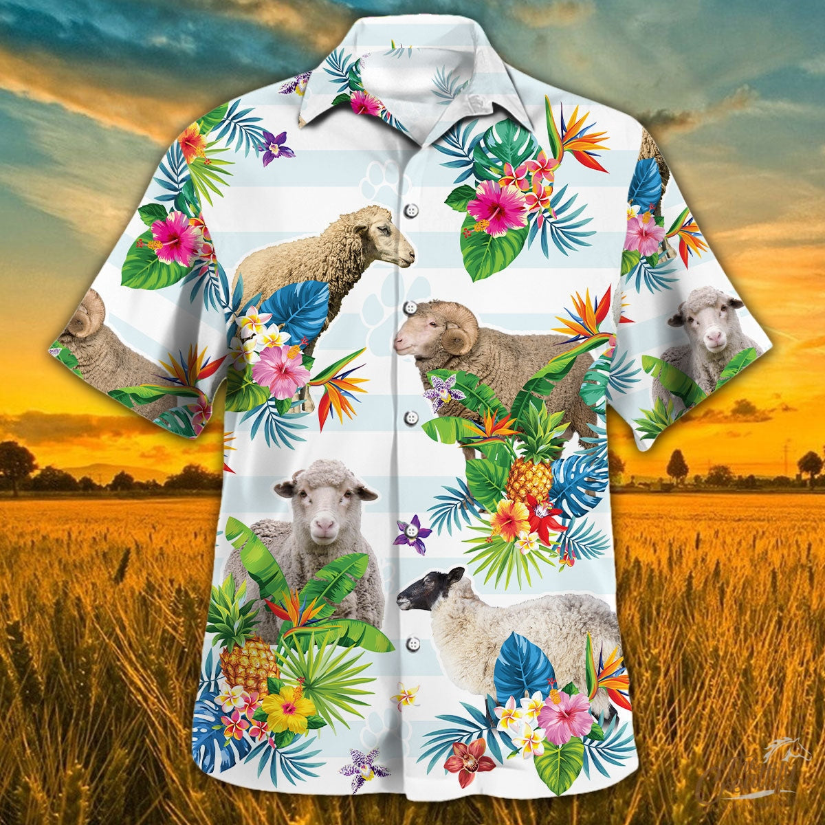 Sheep Tropical Flower Hawaiian Shirt
