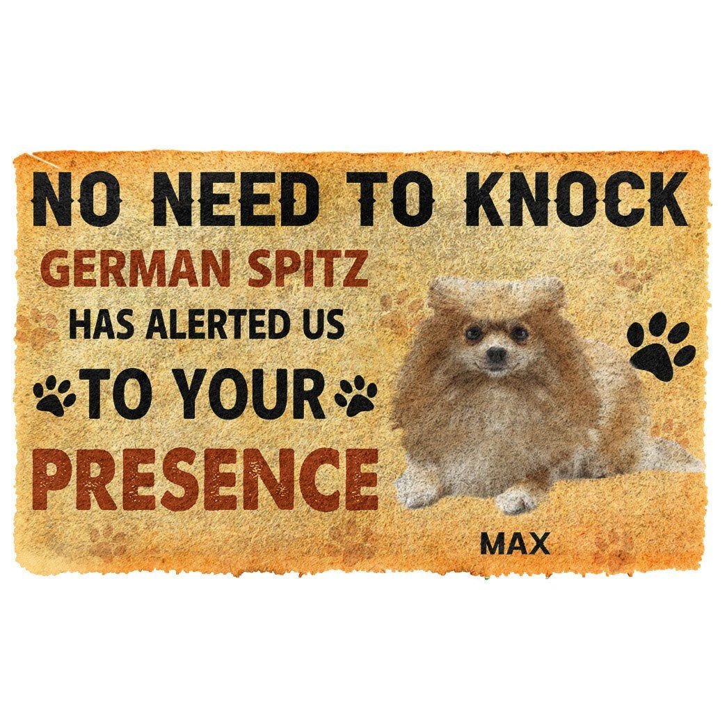 Gearhuman 3D No Need To Knock German Spitz Dog Custom Name Doormat