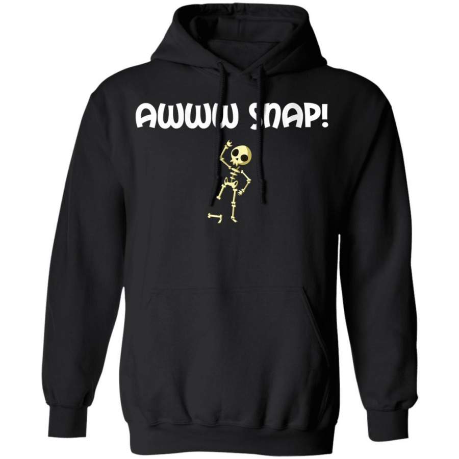 Womens Funny Broken Foot Awww Snap! Skeleton Broken Bone V-neck Hoodie