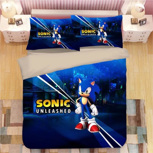 Sonic The Hedgehog 7 Duvet Cover Pillowcase Home Decor 3D Bedding Set 2468