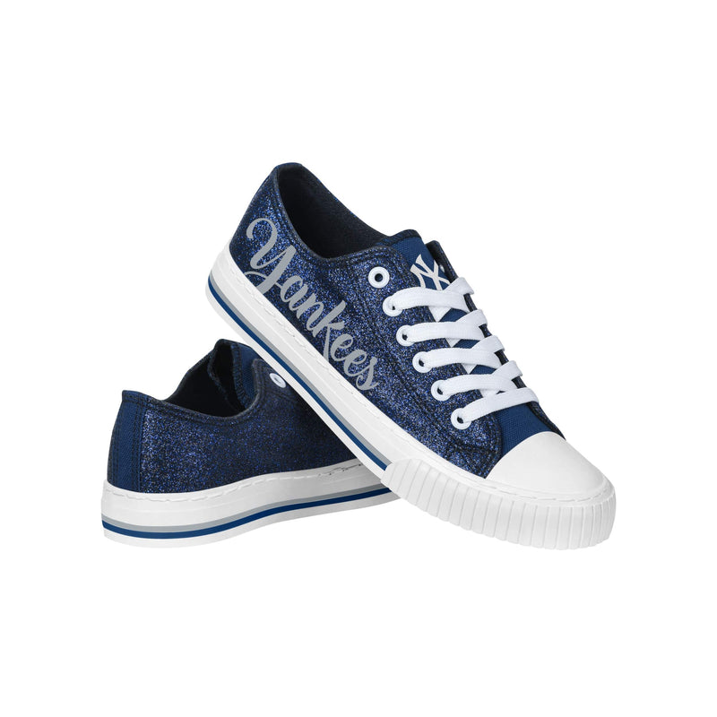 New York Yankees MLB Womens Color Glitter Canvas Shoes