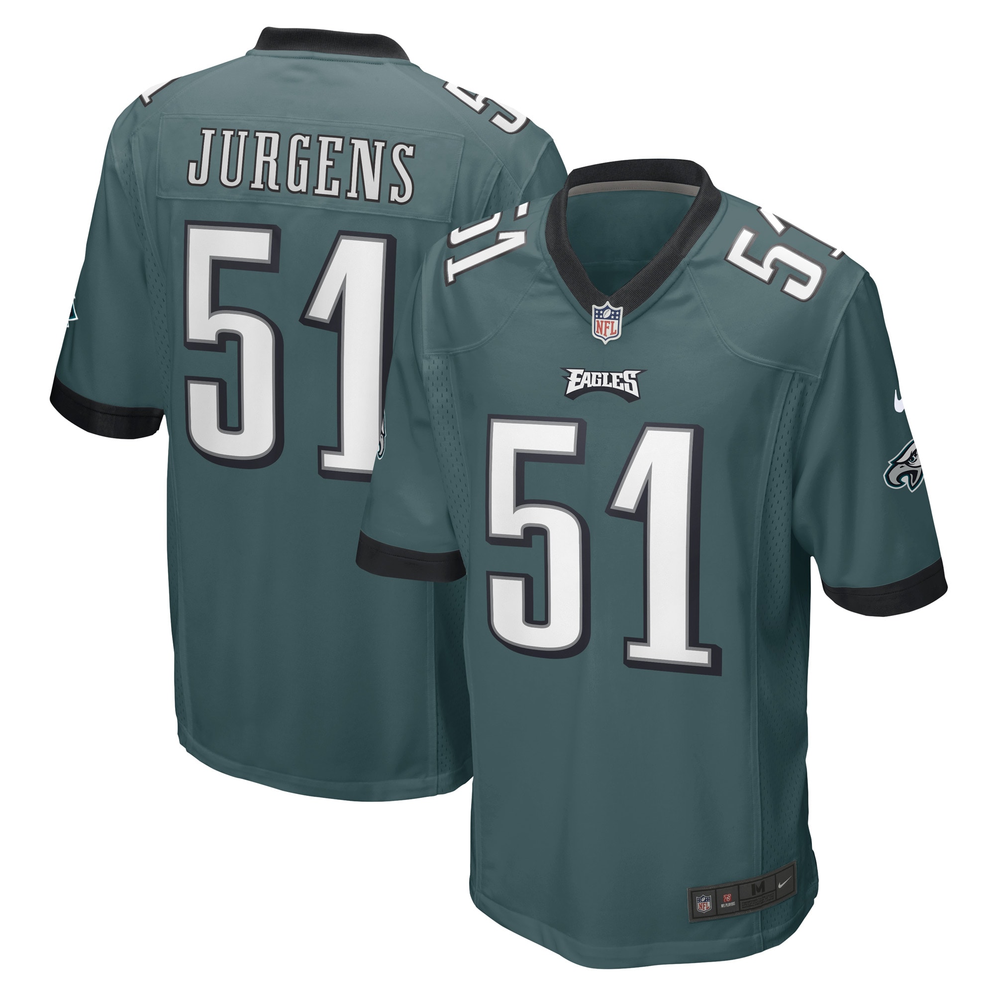 Men’s Philadelphia Eagles Cam Jurgens Midnight Green Game Player Jersey