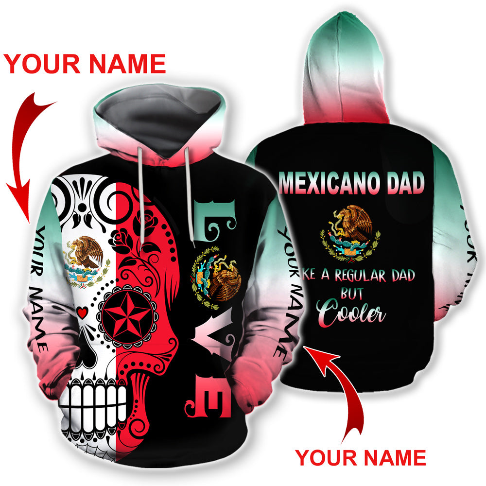 ViticStore™ Colorful Mexico Dad 3D Skull- 3XL all over printed Hoodie gift for Mexican