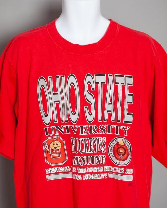 80S 90S Ohio State Red Shirt