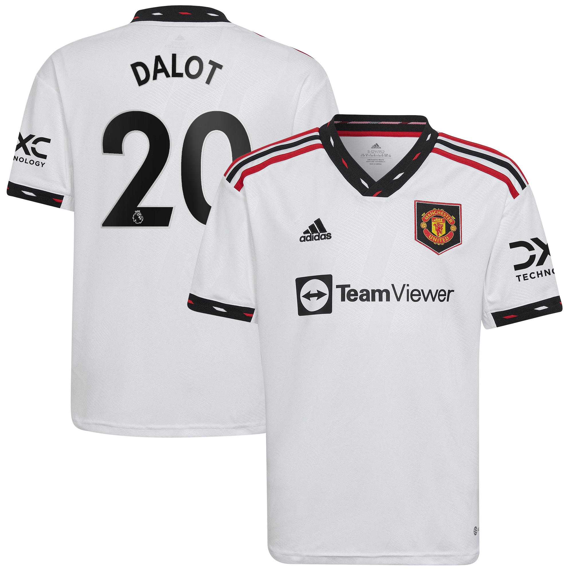 Diogo Dalot Manchester United Youth 2022/23 Away Replica Player Jersey – White