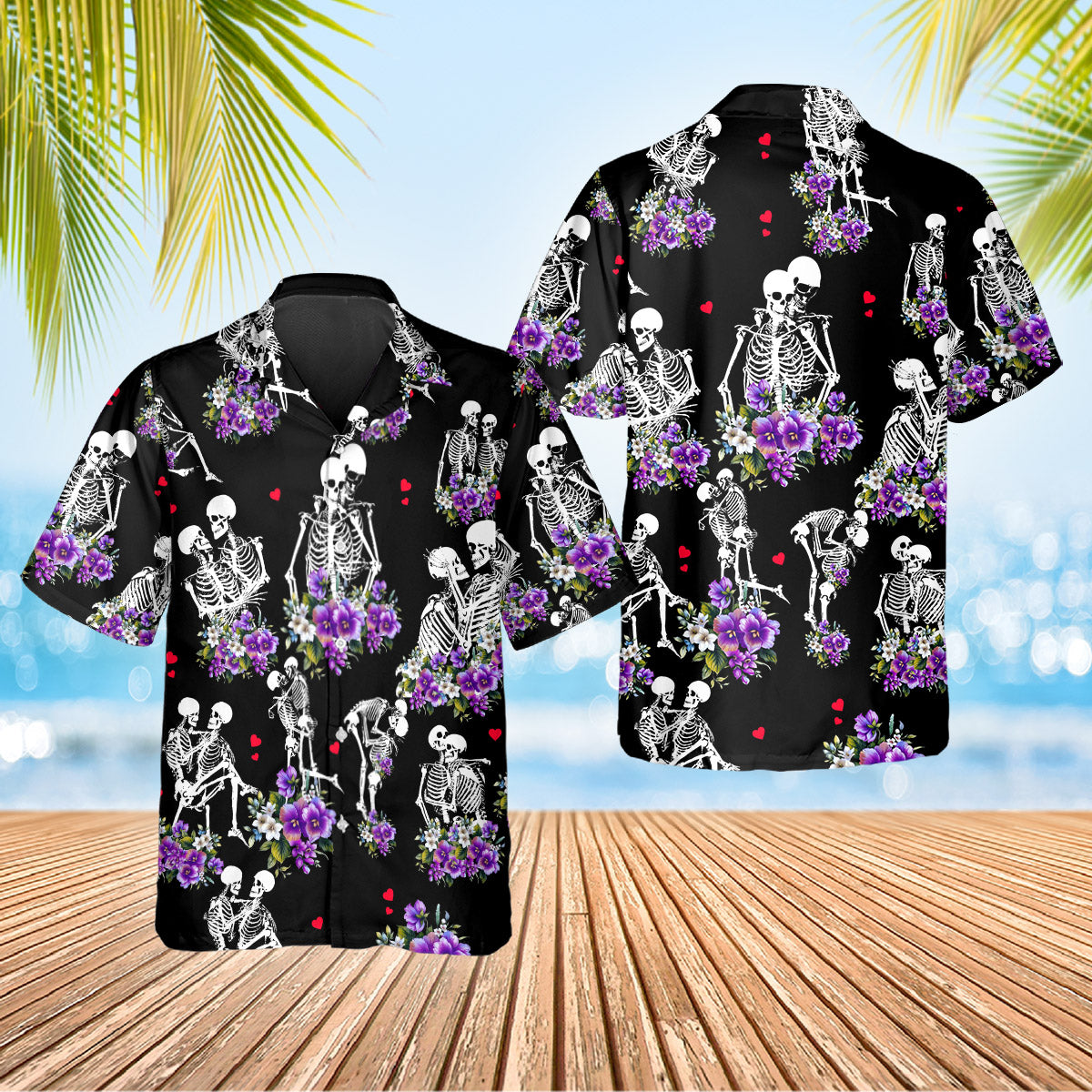 Couple Love Skull Hawaiian Shirt