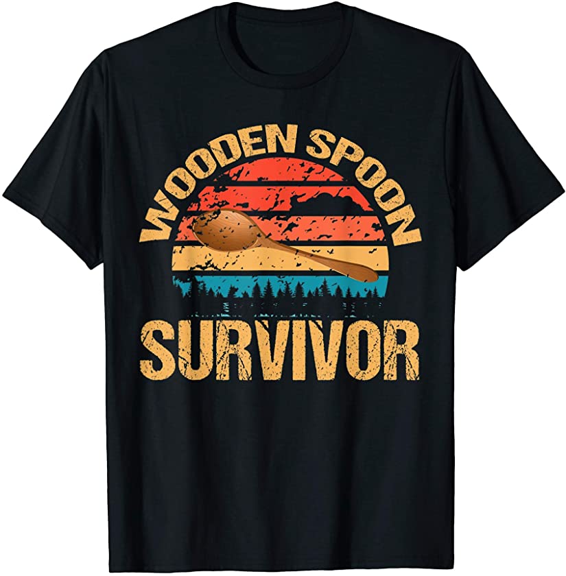 Awesome Wooden Spoon Survivor Vintage Retro Humor Funny Gift T-Shirt