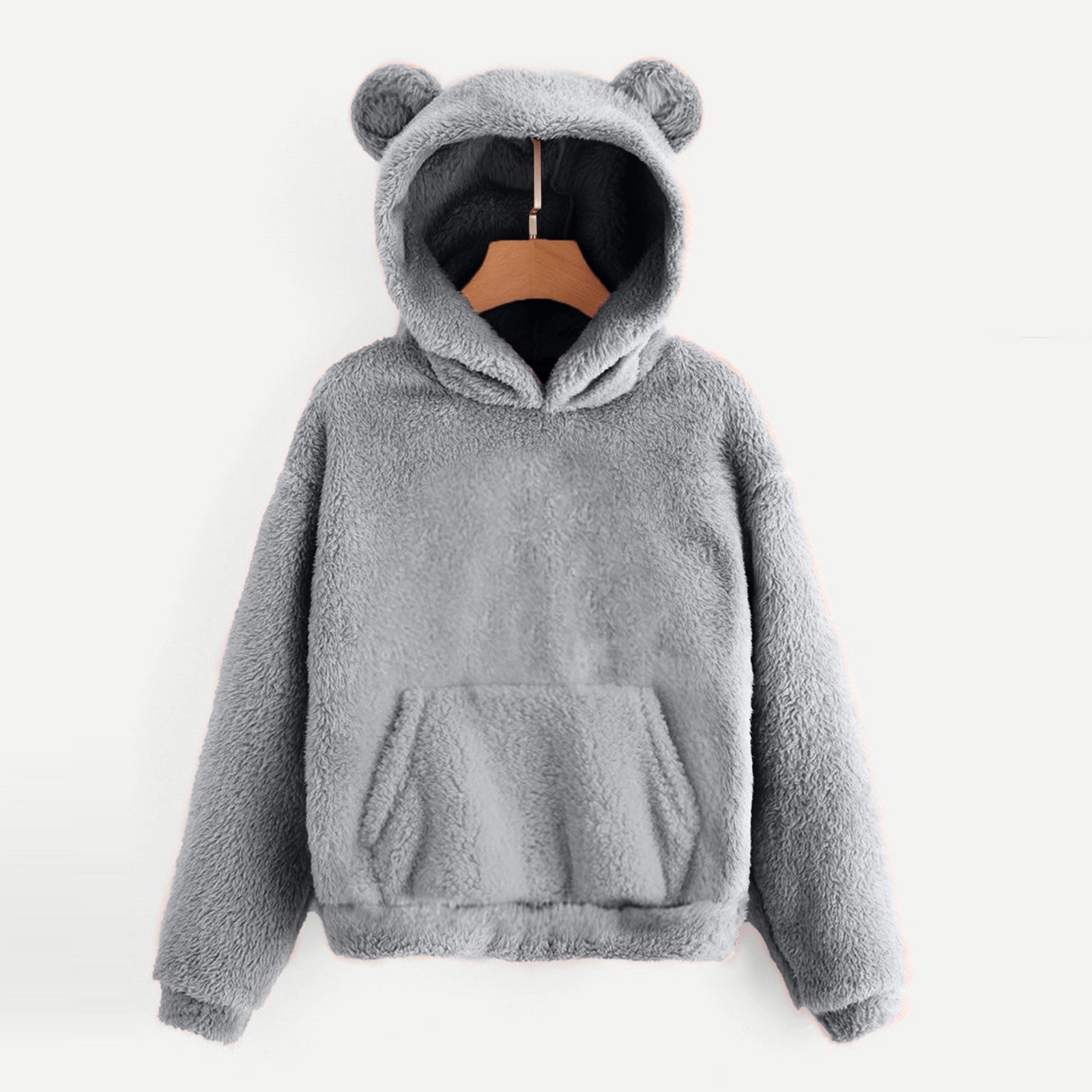 Autumn Winter Women Teddy Hoodies Thick Warm Top Cute Plush Warm Casual Hoodie Winter Women Long Sleeve Bear Ear Hood Sweatshirt alx