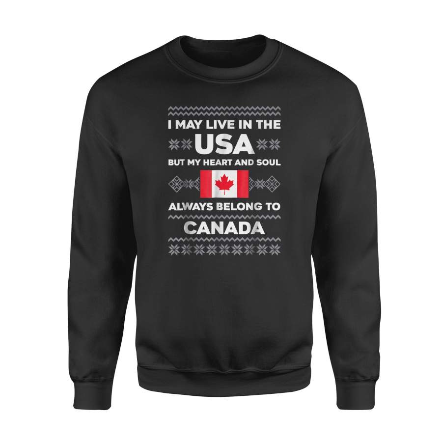 Christmas Canada Flag Quote Ugly Sweater – Standard Fleece Sweatshirt