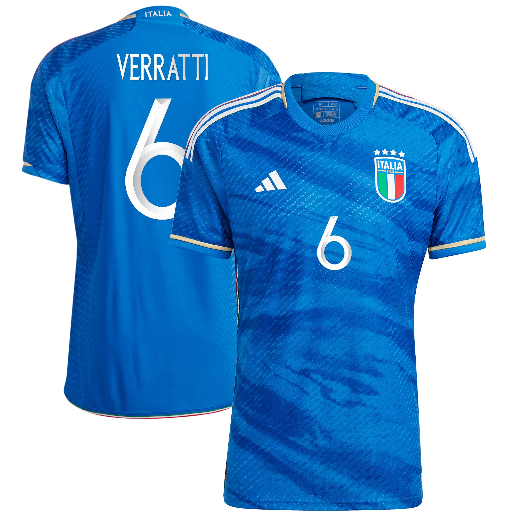 Marco Verratti Italy National Team 2023 Home Authentic Player Jersey – Blue