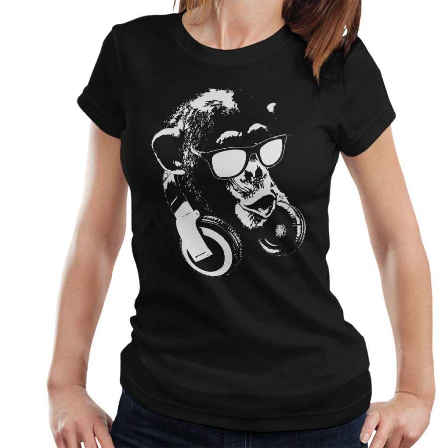 Monkey DJ Svartvit Women’s T-Shirt