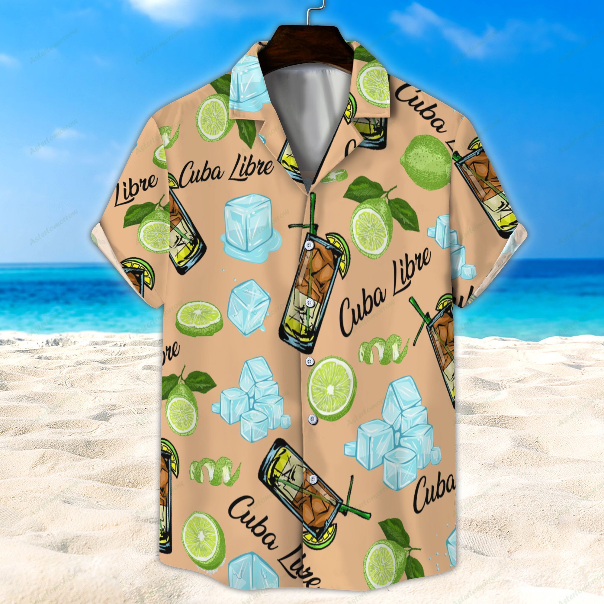 Cuba Libre Light Orange Unisex Hawaiian Shirt Beach Cocktail Hawaiian Ha57843