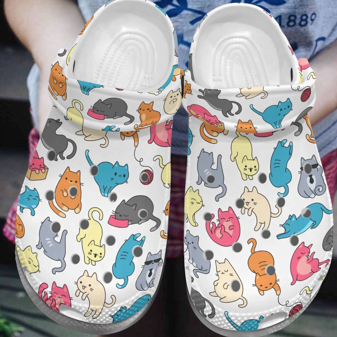 Cat Personalize Clog, Custom Name, Text, Fashion Style For Women, Men, Kid, Print 3D Colorful Cats