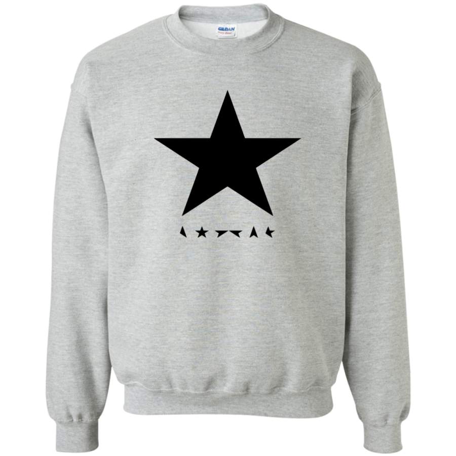 AGR David Bowie Tribute Black Star Crewneck Pullover Sweatshirt