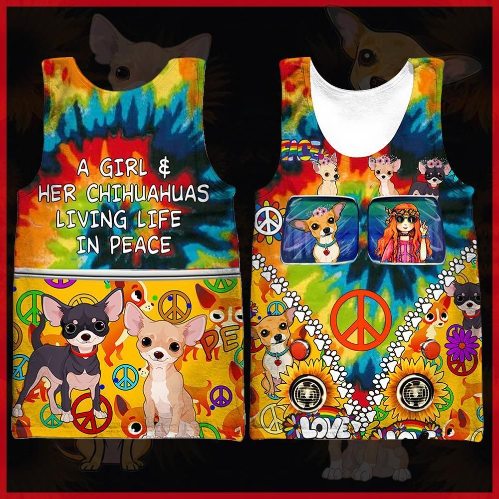 A Girl and her Chihuahuas  All Over Printed Shirts 041002