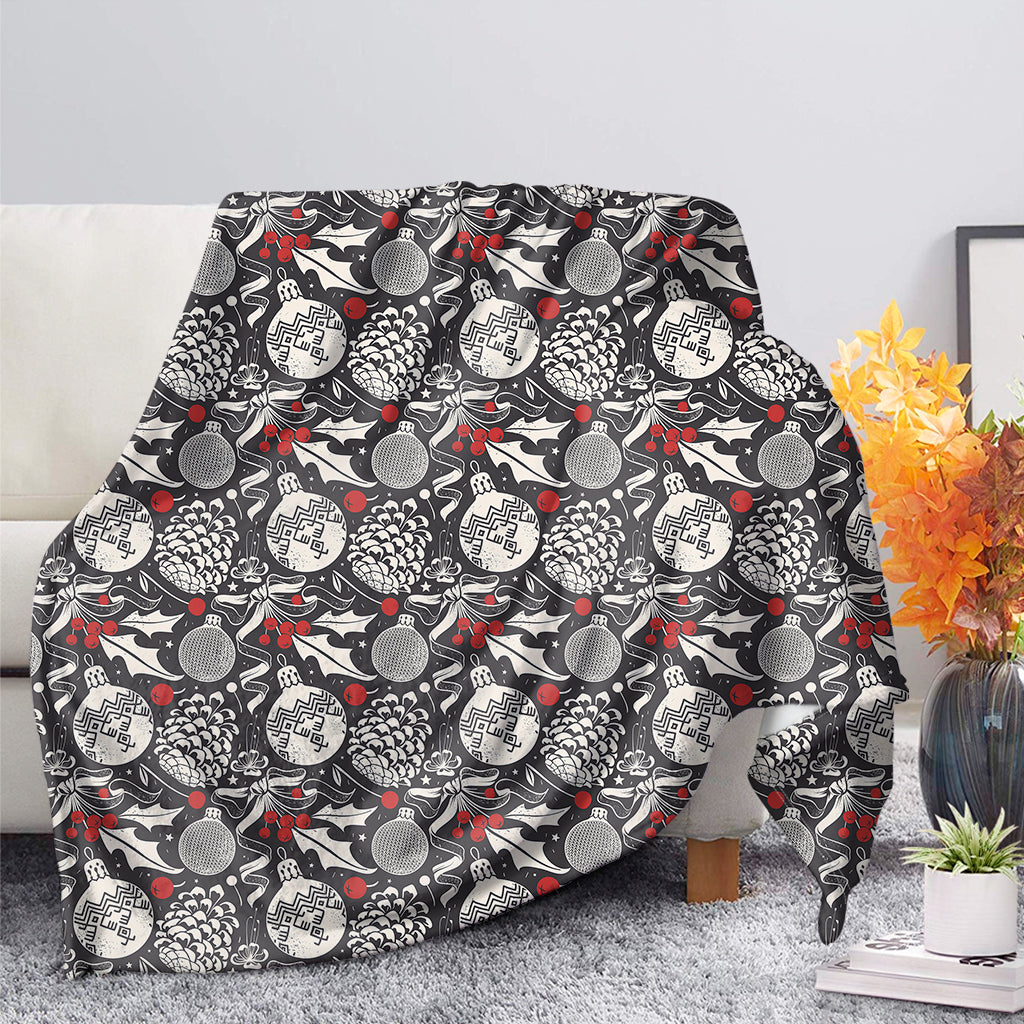 Vintage Christmas Decorations Print Blanket