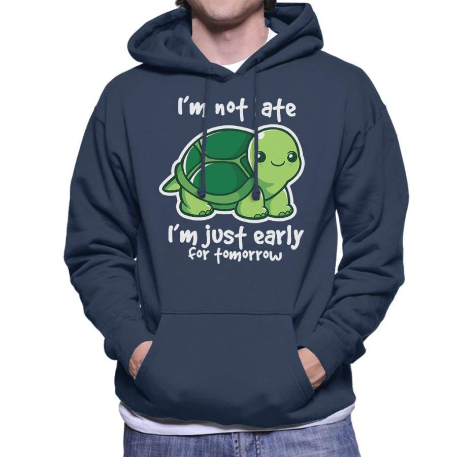 Not Late Cute Tortoise Men’s Hooded Sweatshirt