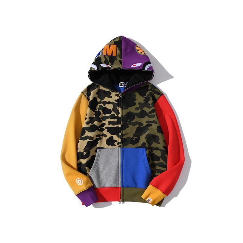 Bape Shark Color Pullover Hoodie Full Zip Hdcp6735