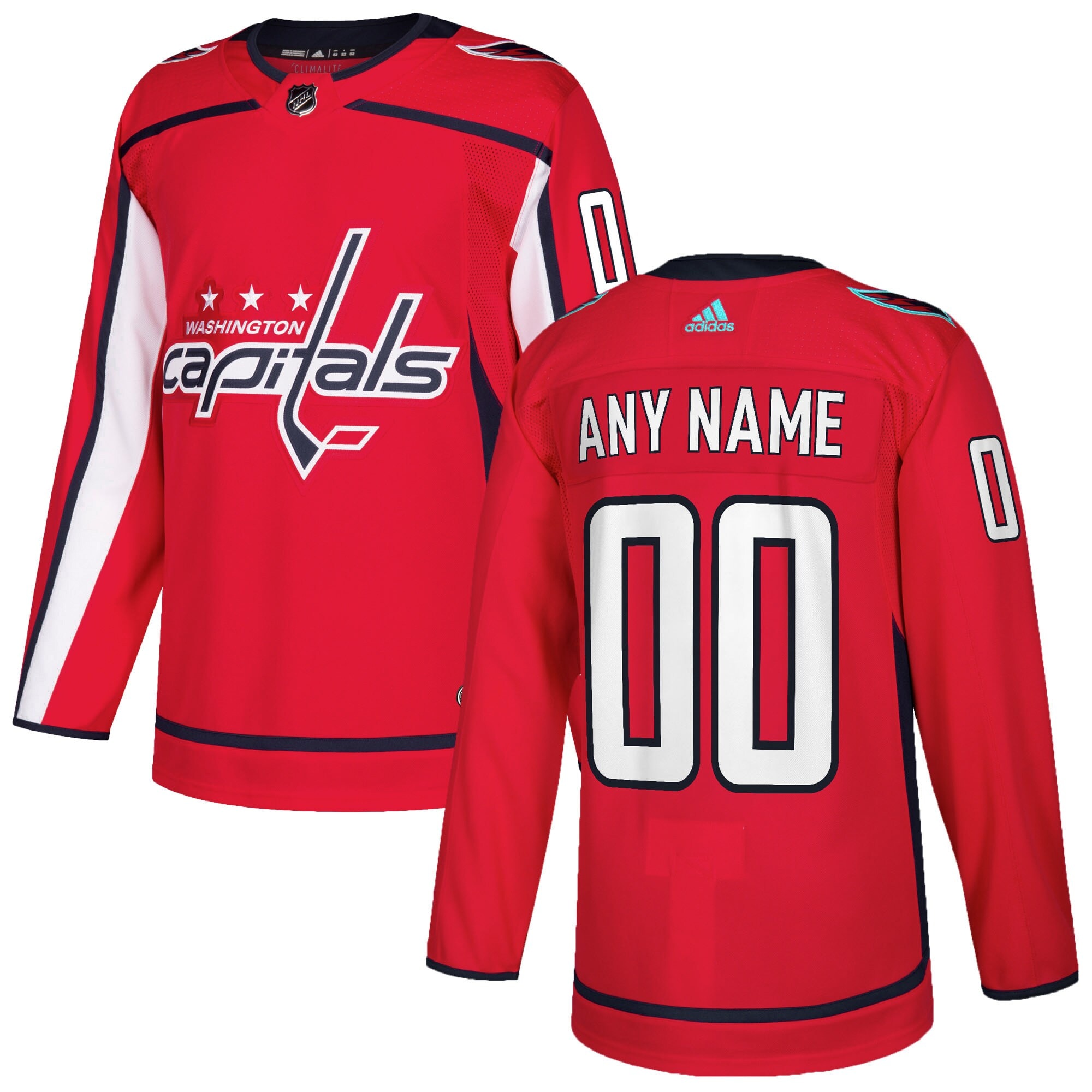 Men's Washington Capitals adidas Red Authentic Custom Jersey