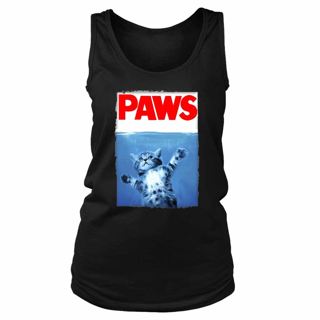 Paws Jaws Movie Kitten Kitty Cat Women’S Tank Top