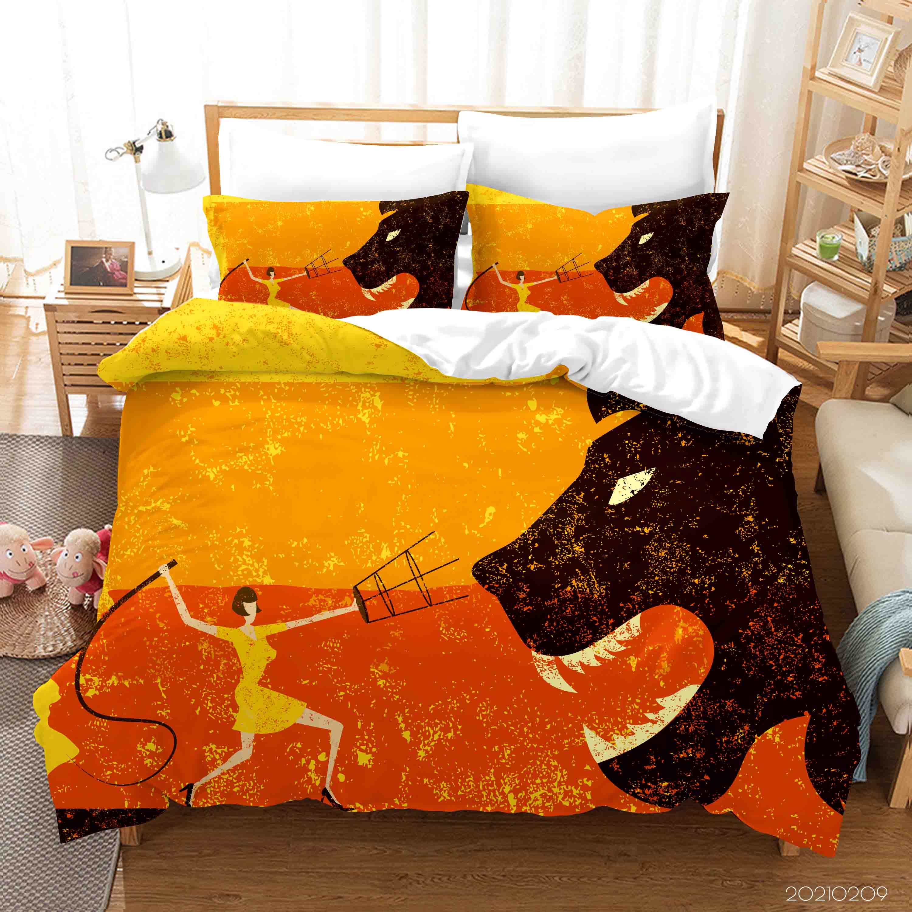 3D Circus Lion Quilt Cover Set Bedding Set Duvet Cover Pillowcases 227