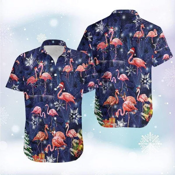 Felacia Flamingo On Christmas Aloha Hawaii Shirts Unisex Ha82287