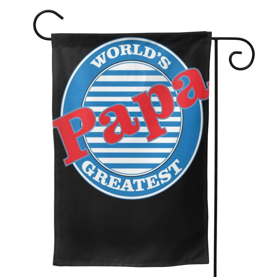 2 Pcs Garden Flag World’s Greatest Papa Horizontal Poster 12.5″x18″ -Mothers Day, Birthday Gifts for Mom, Dad, Wife, Husband, Daughters, Grandma, Friends