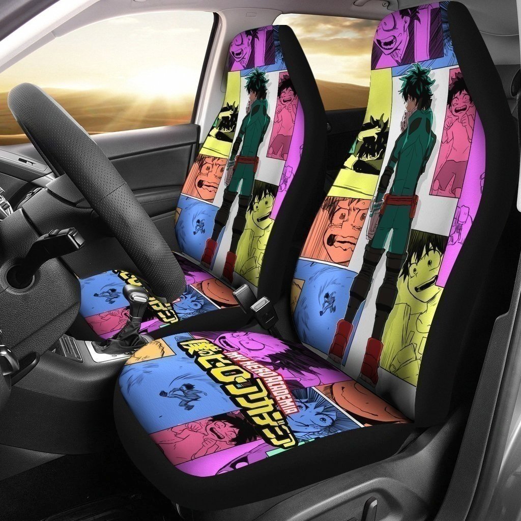 Cute Izuku Midoriya Collage My Hero Academia Car Seat Covers MN04