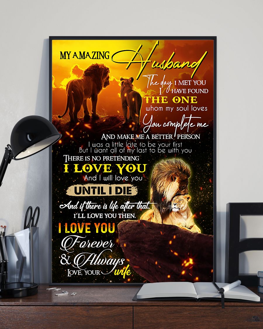 To My Husband – Lion Couple – My Amazing Husband – Poster 131